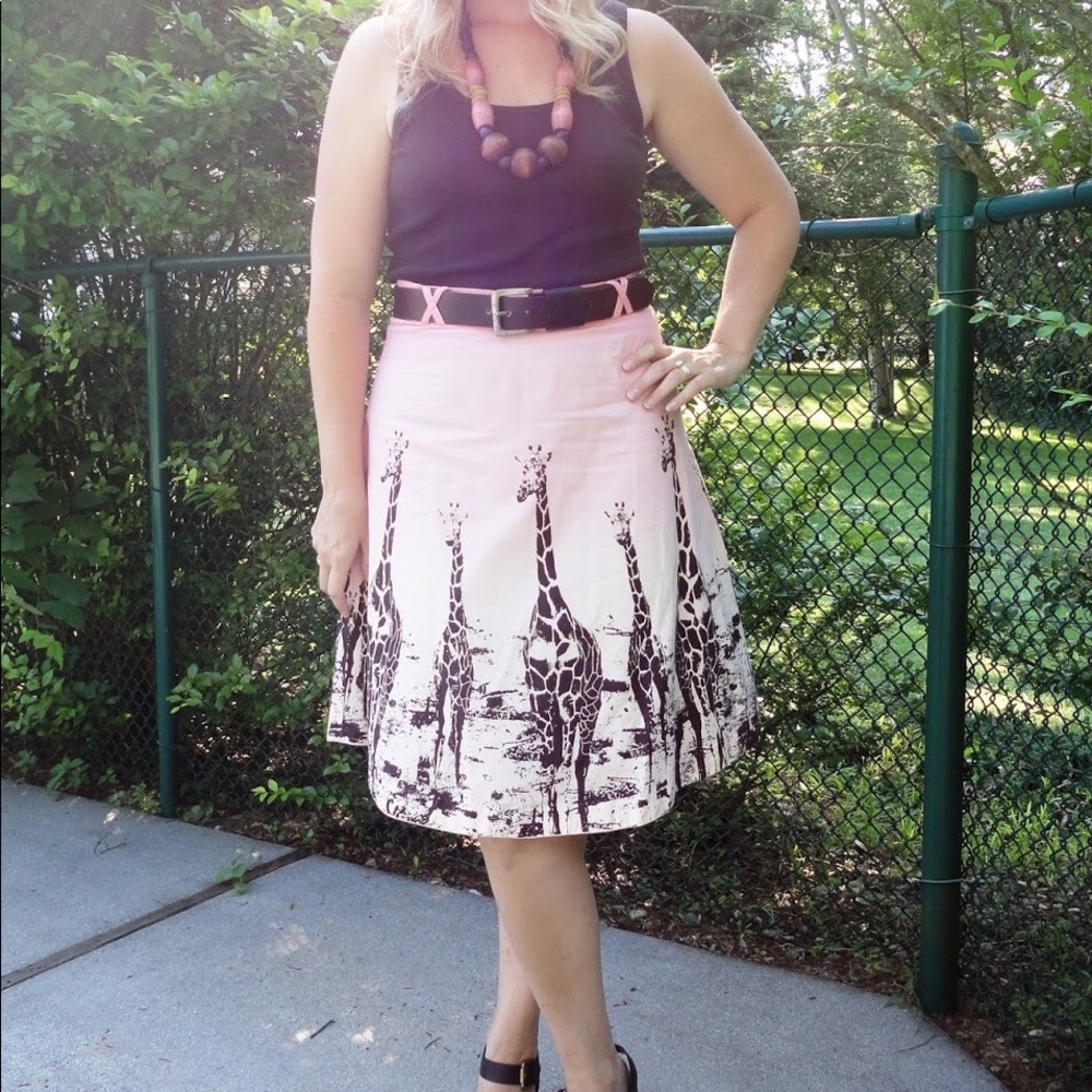 Anthropologie Odille Pink Ombré Grassland Giraffe Skirt 10 - Picture 6 of 8